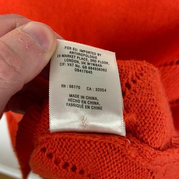 Anthropologie Moth‎ Cashmere V-Neck Ribbon Tie Back Pullover Knit Sweater XS Pet - Picture 8 of 10